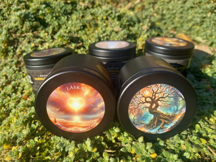 ENERGETICKÁ SVÍCE "SLUNEČNÍ ANDĚL" ze sójového vosku 120 ml