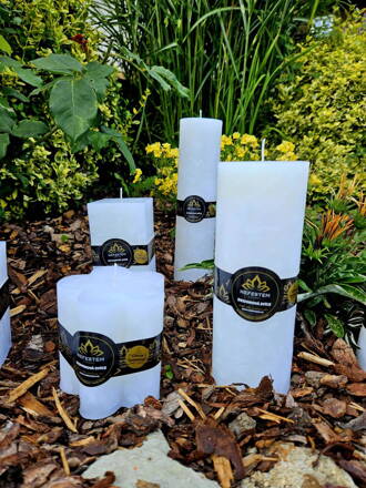 Svíce Mosaic Candle Bílá - kulatá